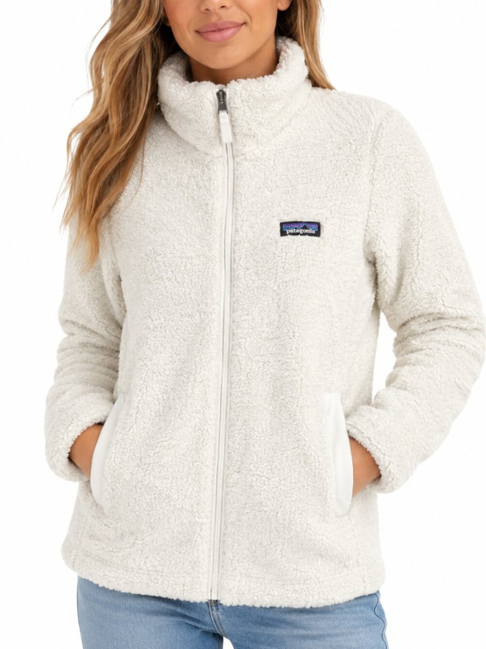 Patagonia Los Gatos High Pile Fleece Jacket‎ Women's S Ivory Full Zip Cozy